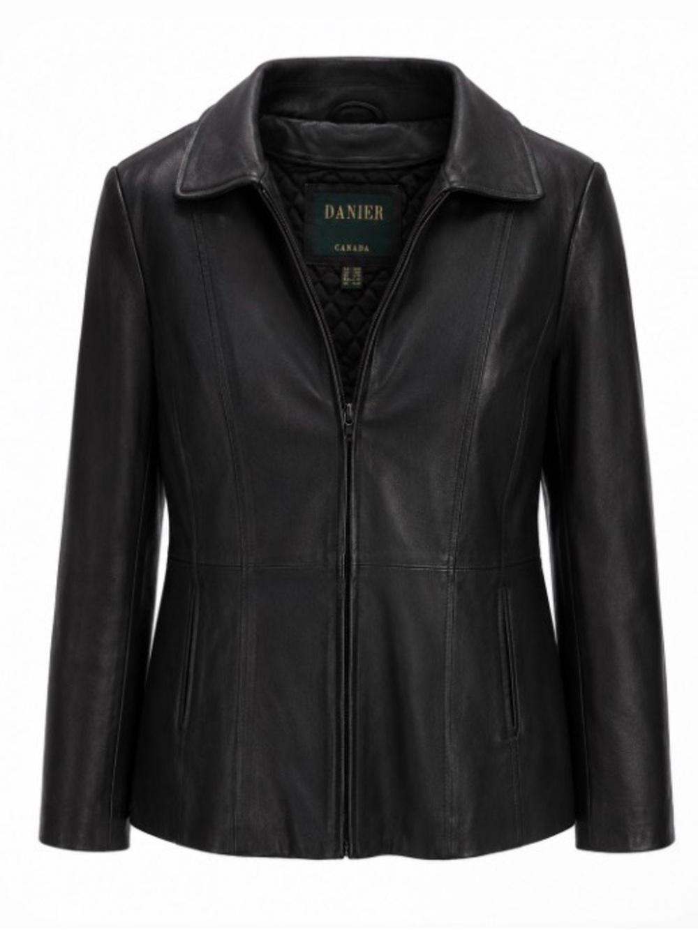 Danier Black Leather Zip-Front Women's Jacket